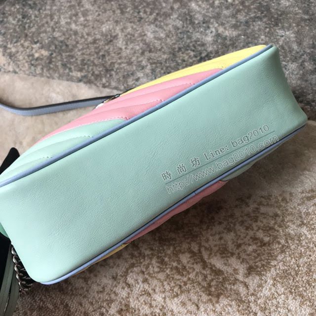 Gucci小牛皮女包 古馳新款GG Marmont馬卡龍新色首發 Gucci迷你手提包 583571香蕉黃  gdj1210